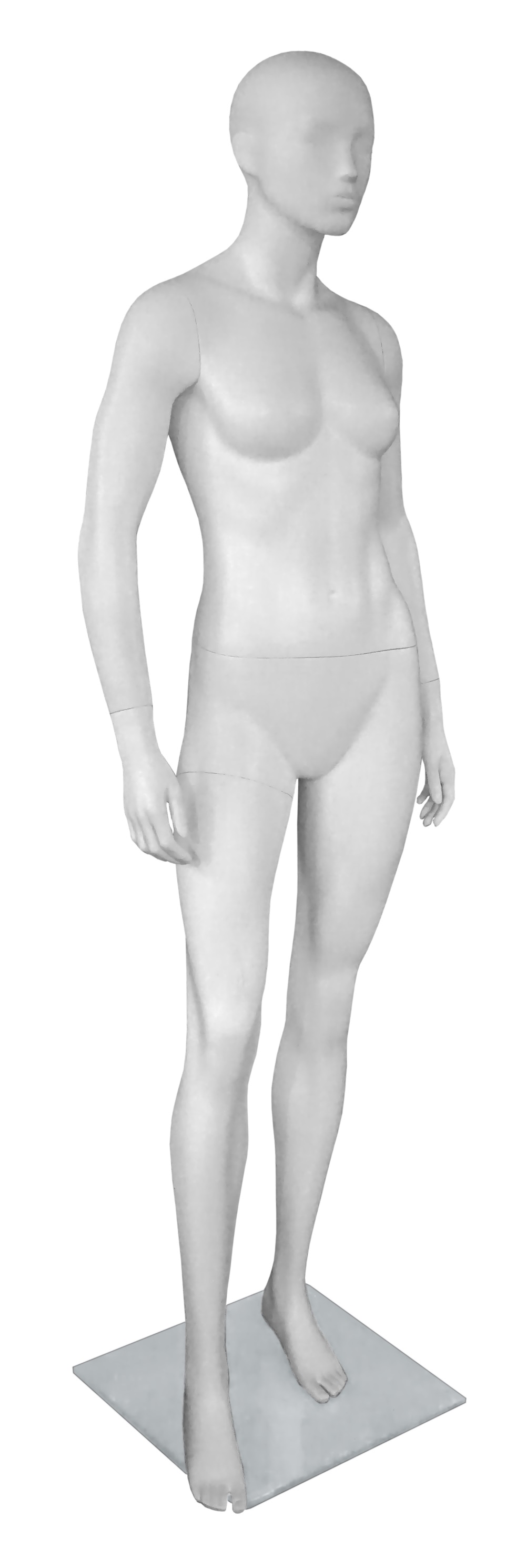 Schaufensterfigur "Bodysculpt" SPORT Dame stehend, mit skulpturiertem Kopf, Farbe: weiß