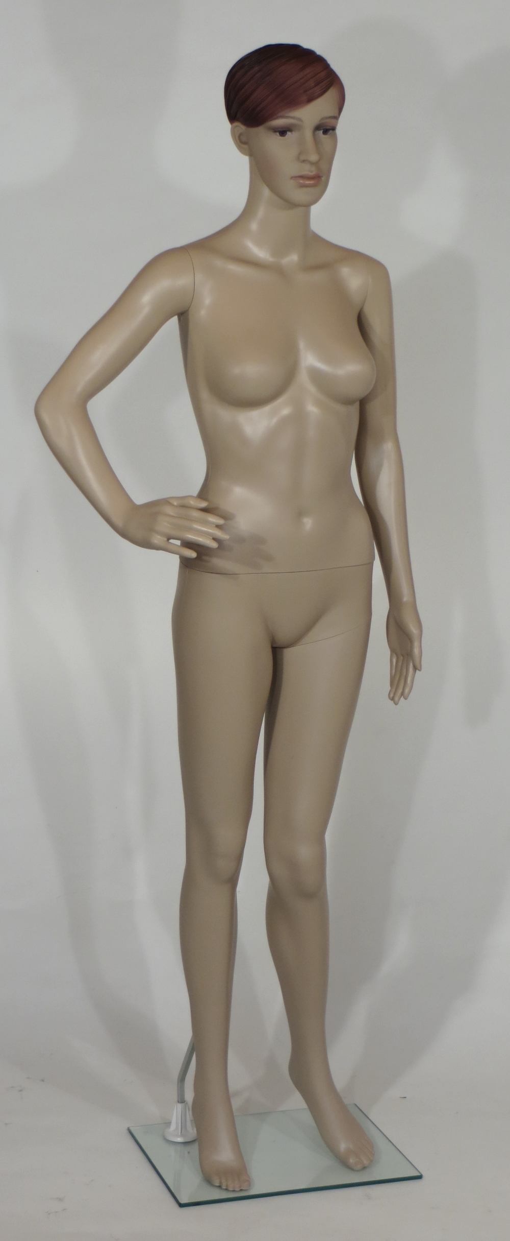 Schaufensterfigur PE Dame mit gewinkeltem Arm, hautfarbe