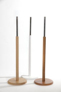Holz-Standfuß mit runder Standplatte passend zu Pappmaché-Torsen-helles Holz